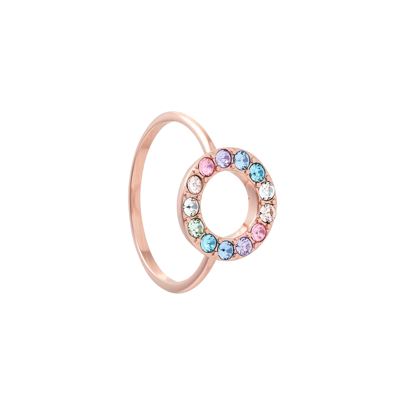 Rose Gold Rainbow Halo Ring