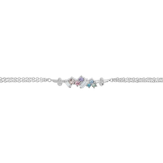 Rainbow Bee Chain Bracelet Silver