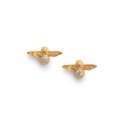Celebration Stones Celebration Bee Studs Gold & Aquamarine (March)