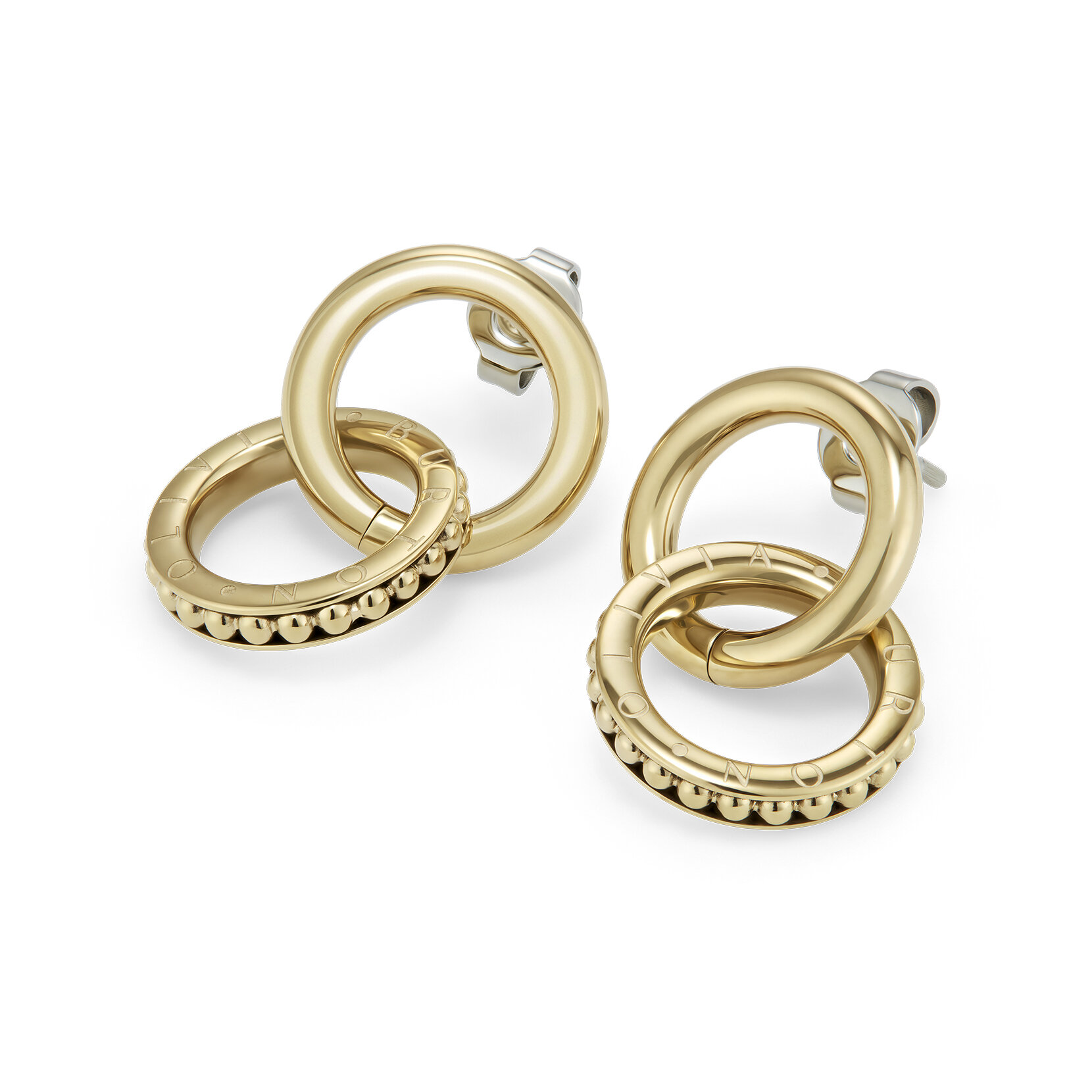 Amity Interlock Gold Plated Stud Earrings