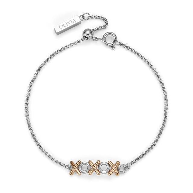 XO Entwine Silver & Rose Gold Plated Bracelet
