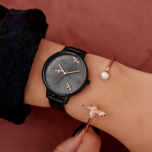 Pearly Queen Matte Black & Rose Gold