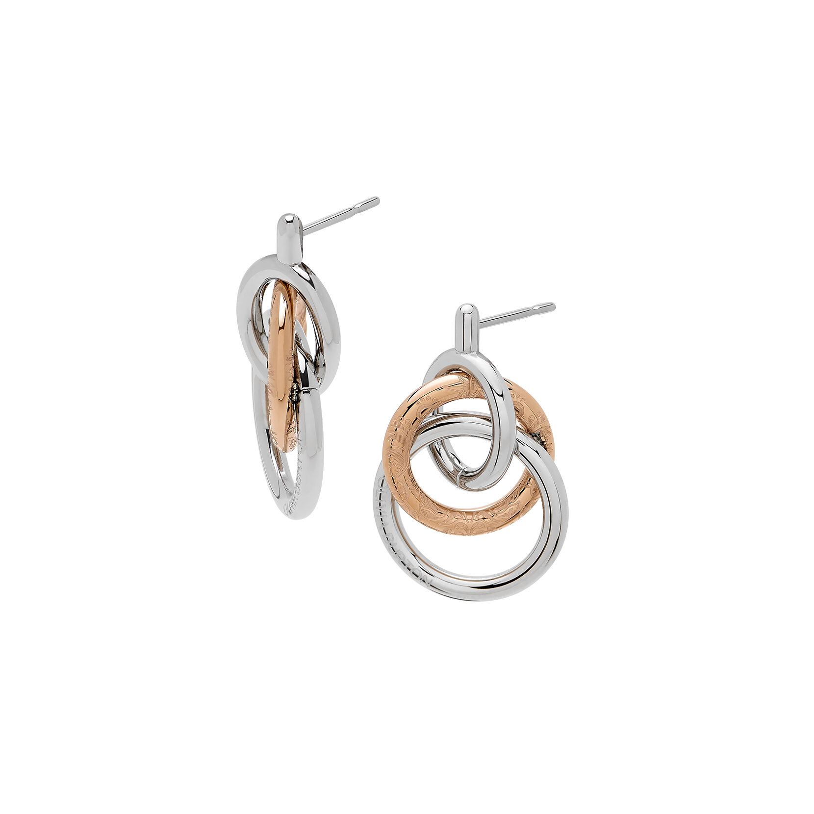 Encircle Silver & Rose Gold Plated Earrings