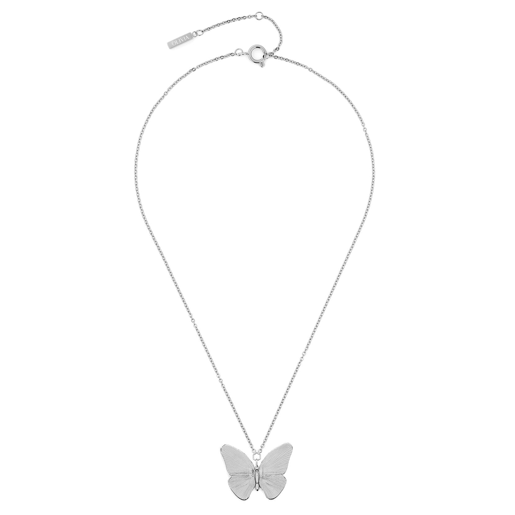 Signature Butterfly Silver Necklace Olivia Burton London