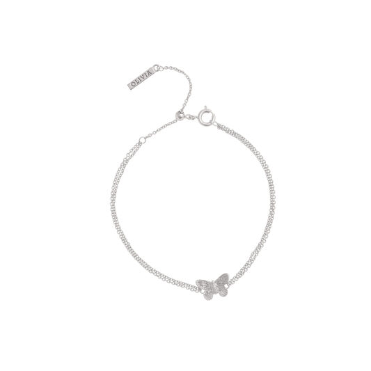 3D Butterfly Chain Bracelet Silver