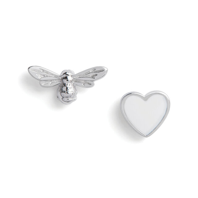 Silver Heart Stud Earrings