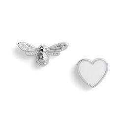 You Have My Heart Studs White & Silver