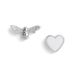 You Have My Heart Studs White & Silver