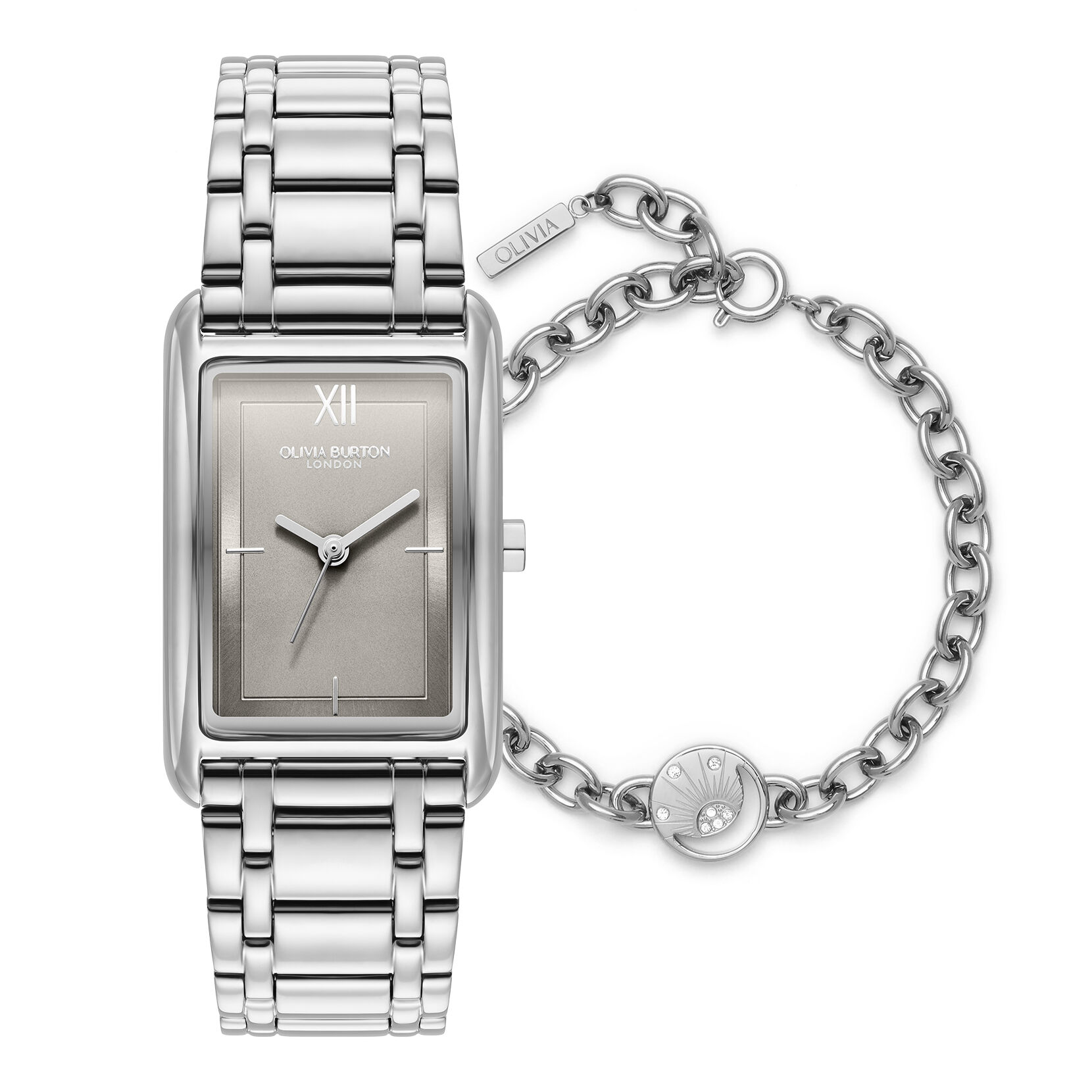 Classic 23mm Grove Dove Grey & Silver Bracelet Watch & Celestial