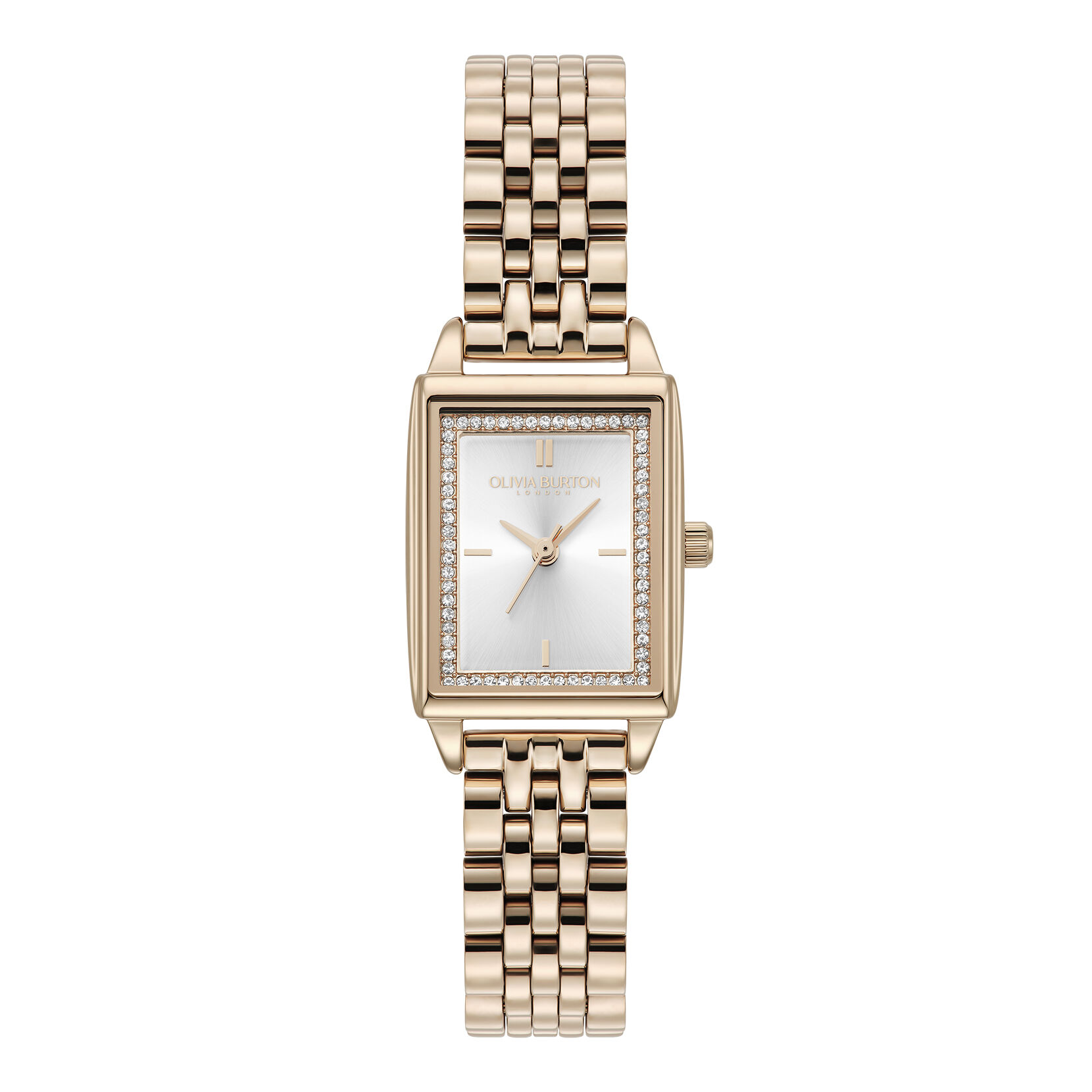 Townhouse 21mm Rectangle White & Carnation Gold Bracelet