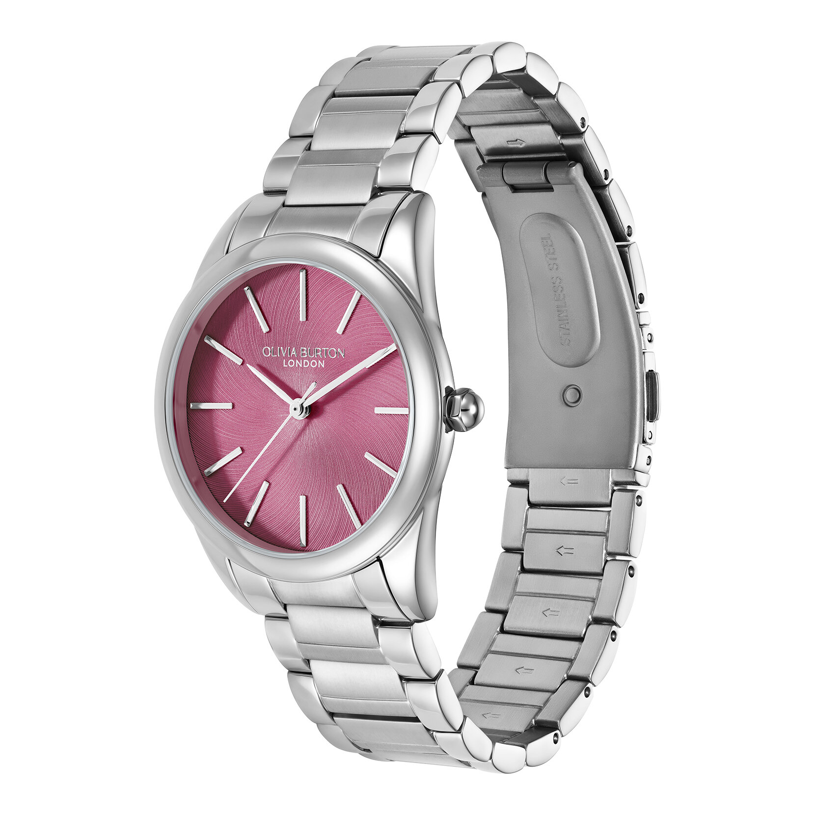 34mm Glowful Pink Crush & Silver Bracelet Watch