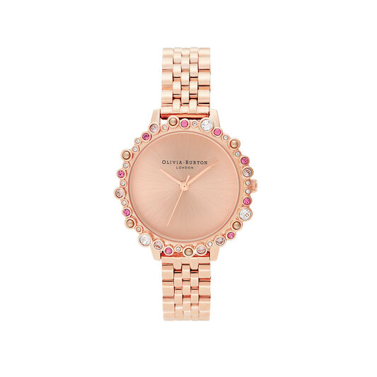 Limited Edition Bejewelled Case Watch, Rose Gold Bracelet