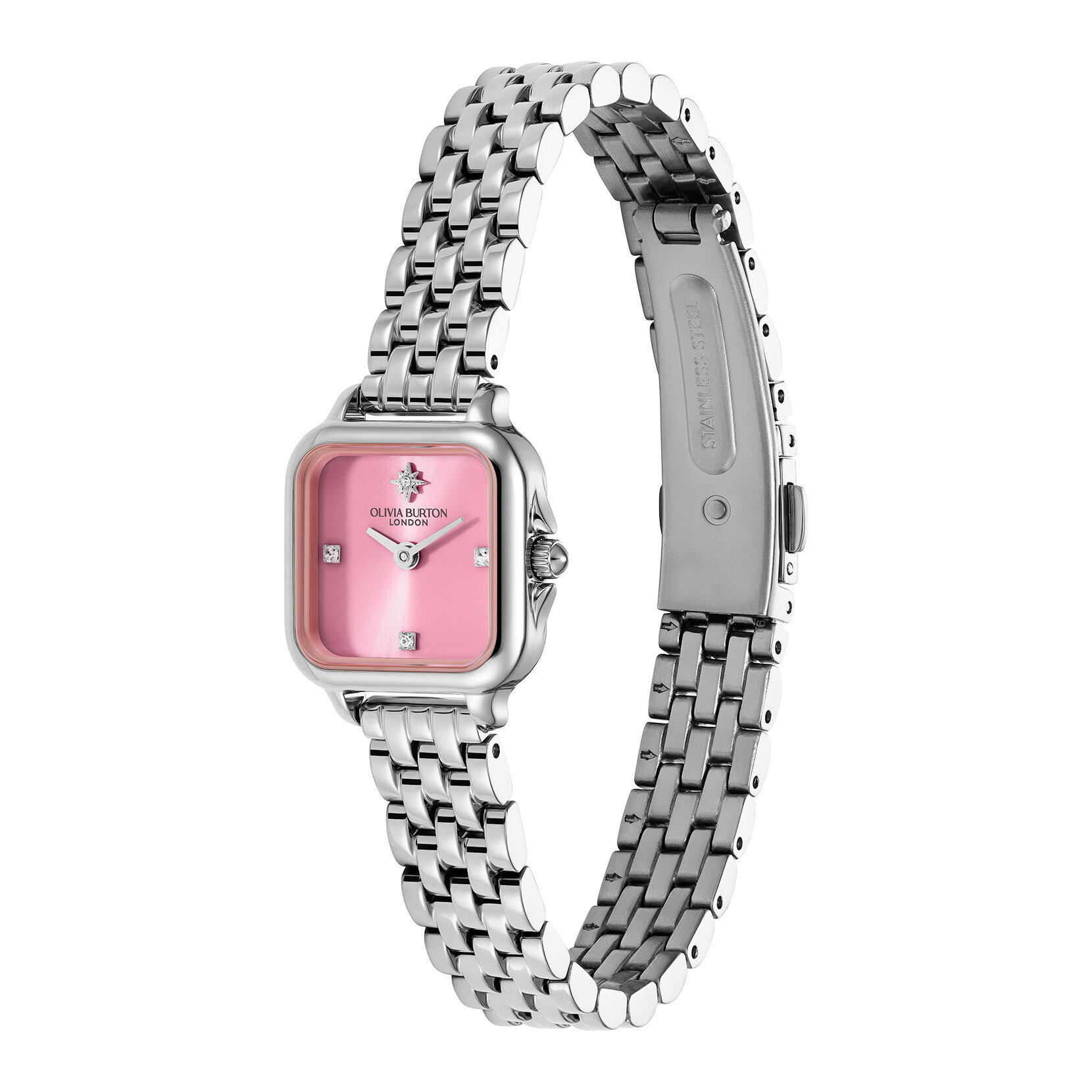 20mm Mini Grosvenor Pink Frost & Silver Bracelet Watch