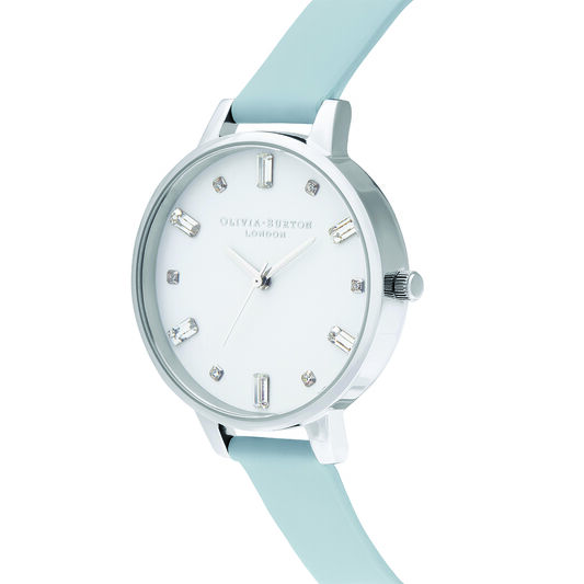 Bejewelled Vegan Chalk Blue & Silver