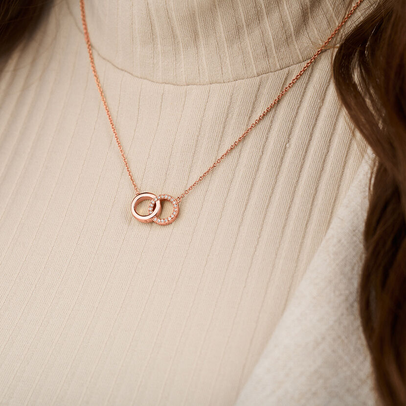 Olivia burton interlink rose gold necklace clearance