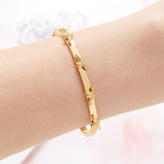 3D Bee Bangle Gold