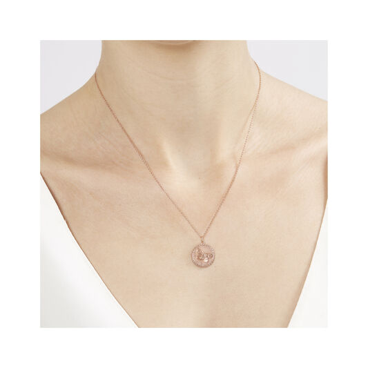 3D Butterfly Disc Necklace