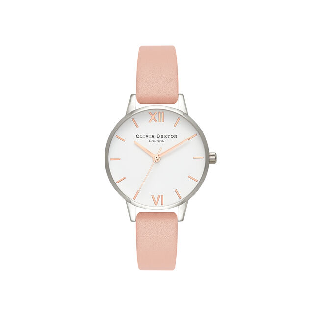  Midi White Dial Dusty Pink, Silver & Rose Gold Watch 