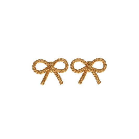 Vintage Bow Earrings Gold