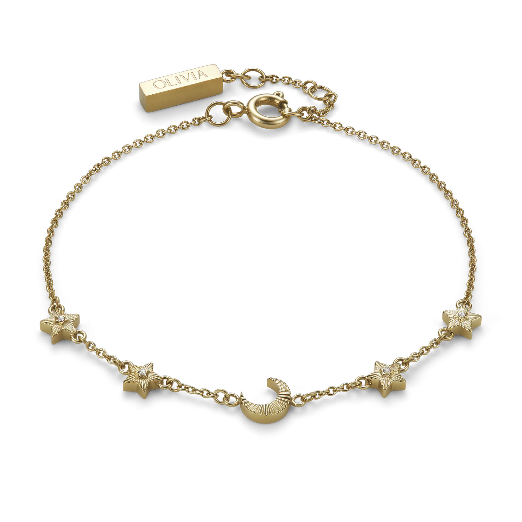 Celestial Mini North Star and Moon Gold Plated Bracelet