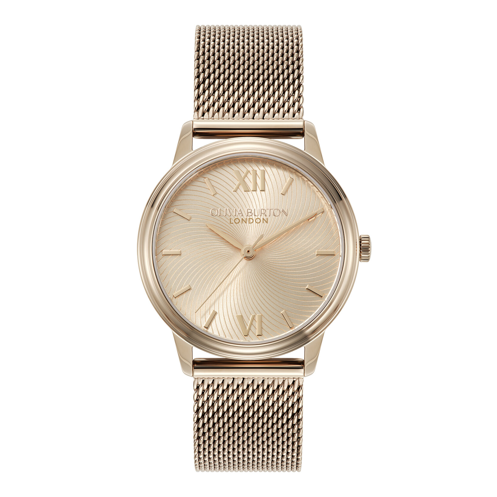 32mm Swirl Carnation Gold & Rose Gold Mesh Watch