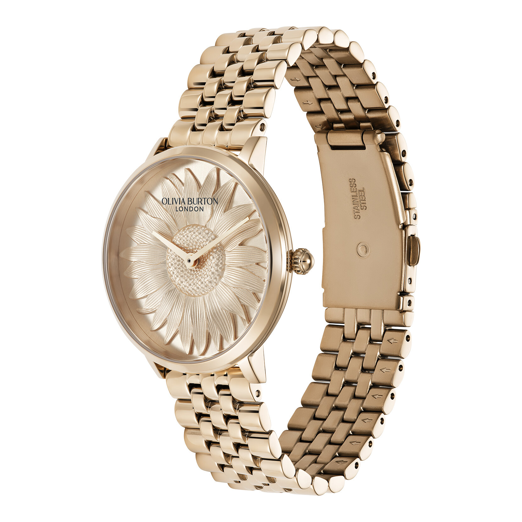 36mm Sunflower Rose Gold Bracelet Watch
