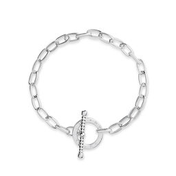 Bejewelled T-Bar Bracelet Silver