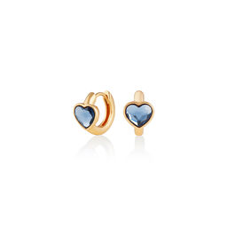 Heart Huggies Hoop Demin Blue & Gold