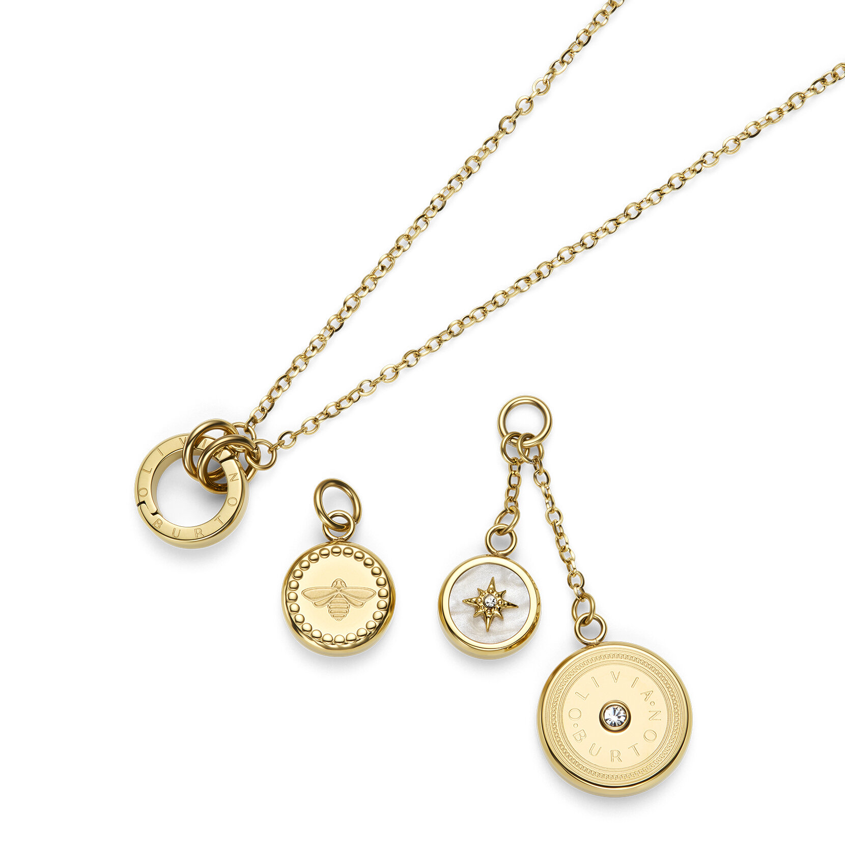 Bee and North Star Gold Plated Charm Necklace
