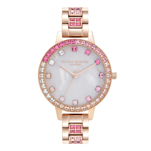 Treasure Demi Dial, Pink Ombré Crystal & Rose Gold Bracelet Watch