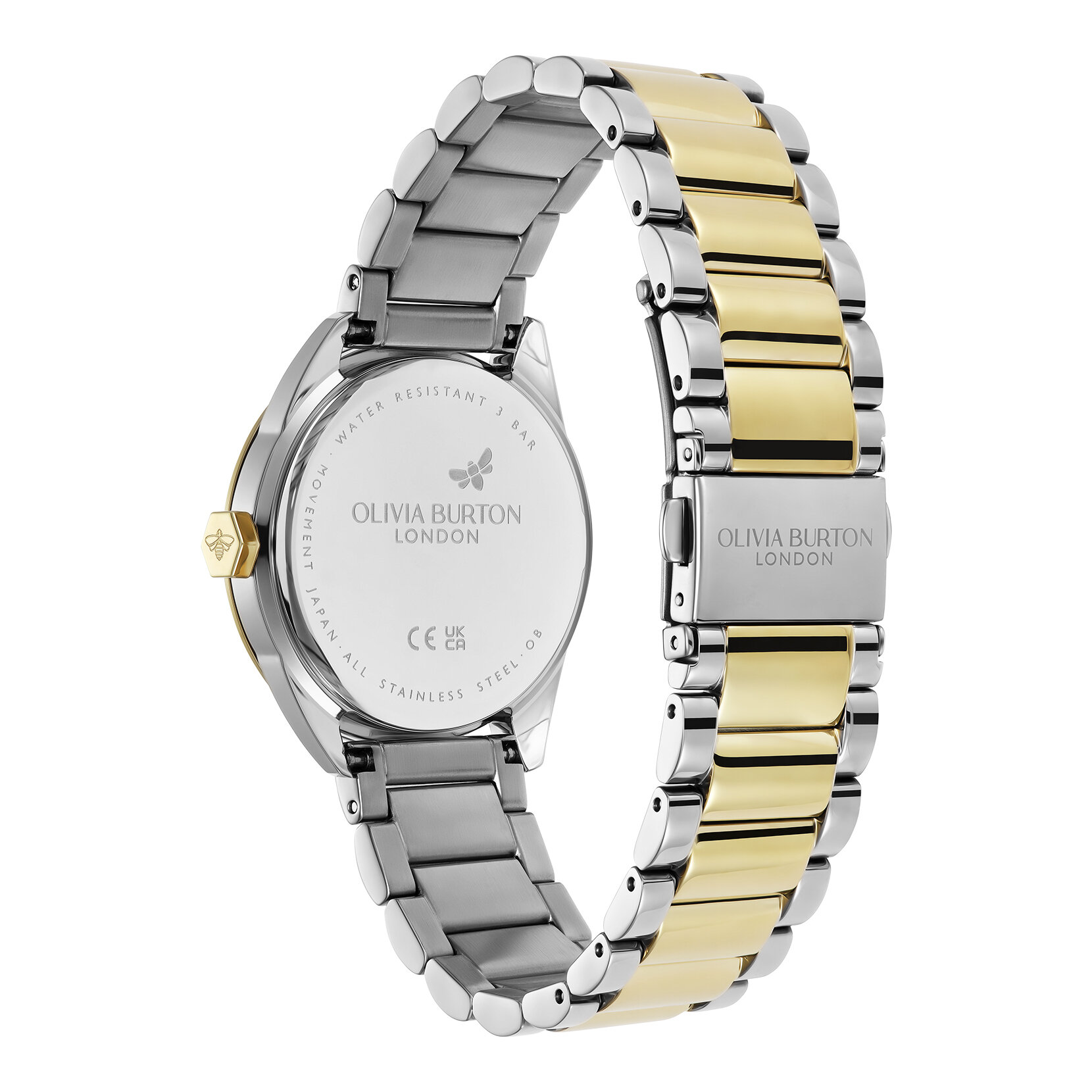 34mm Geo White & Two Tone Bracelet Watch