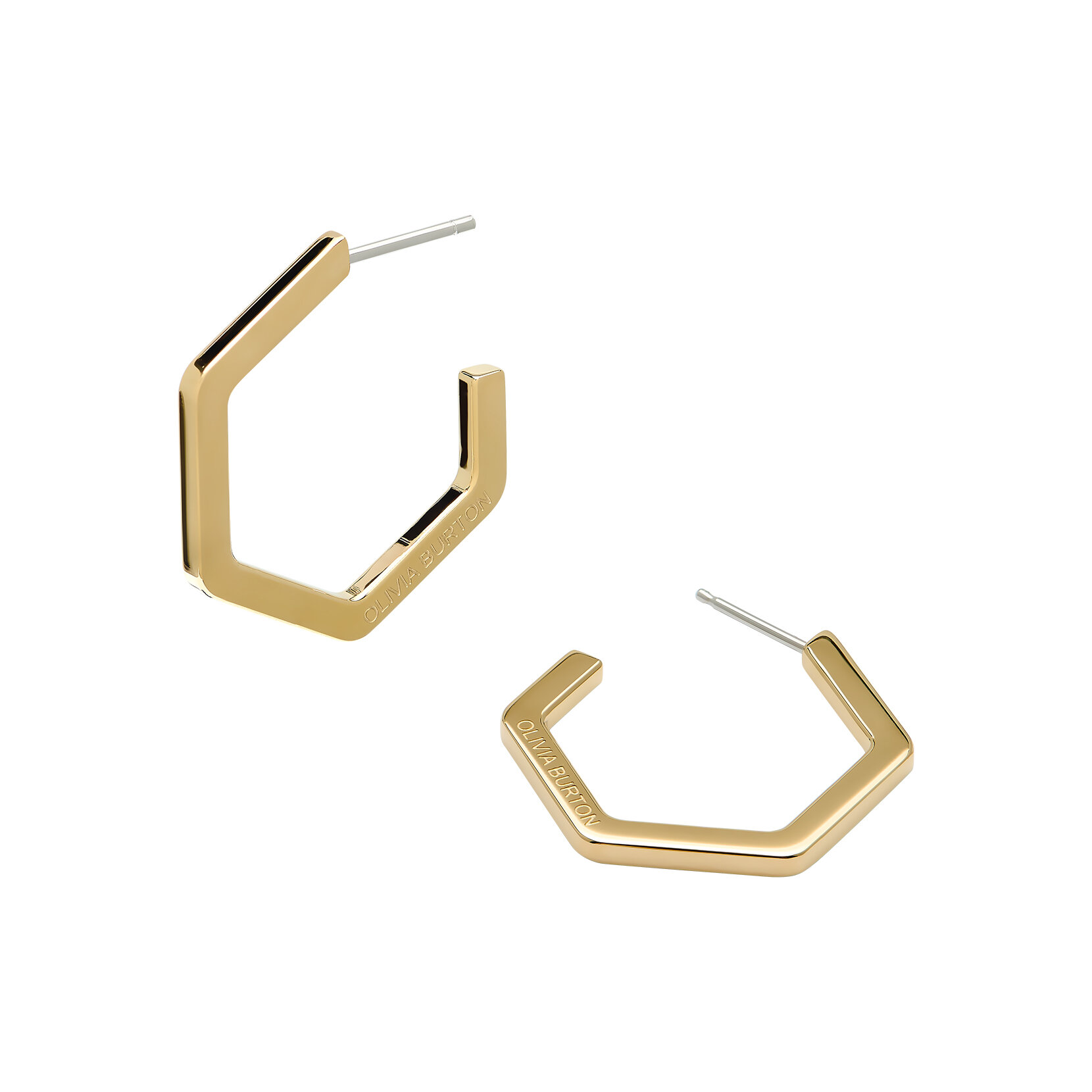 Honeycomb Gold Plated Large Hoop Earrings