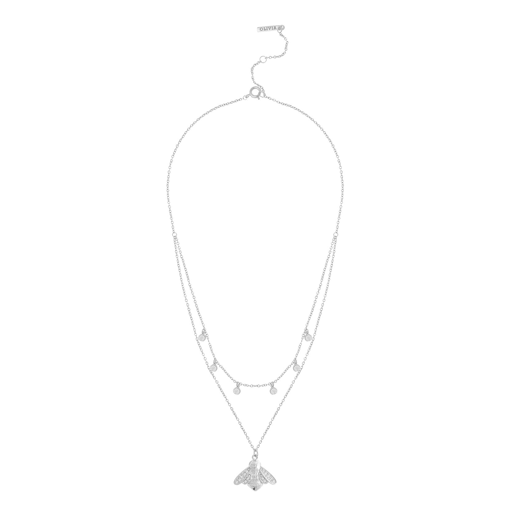 Silver Bee Double Layer Necklace