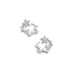 Celestial Swirl Hoops Silver