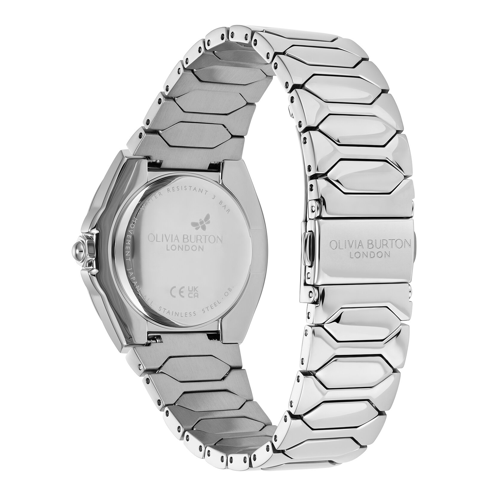 34mm Lustre Onyx & Silver Bracelet Watch
