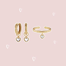 Interlink Heart Gift Set Gold 