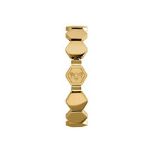 Honeycomb Gold Plated Slim Cuff Bracelet