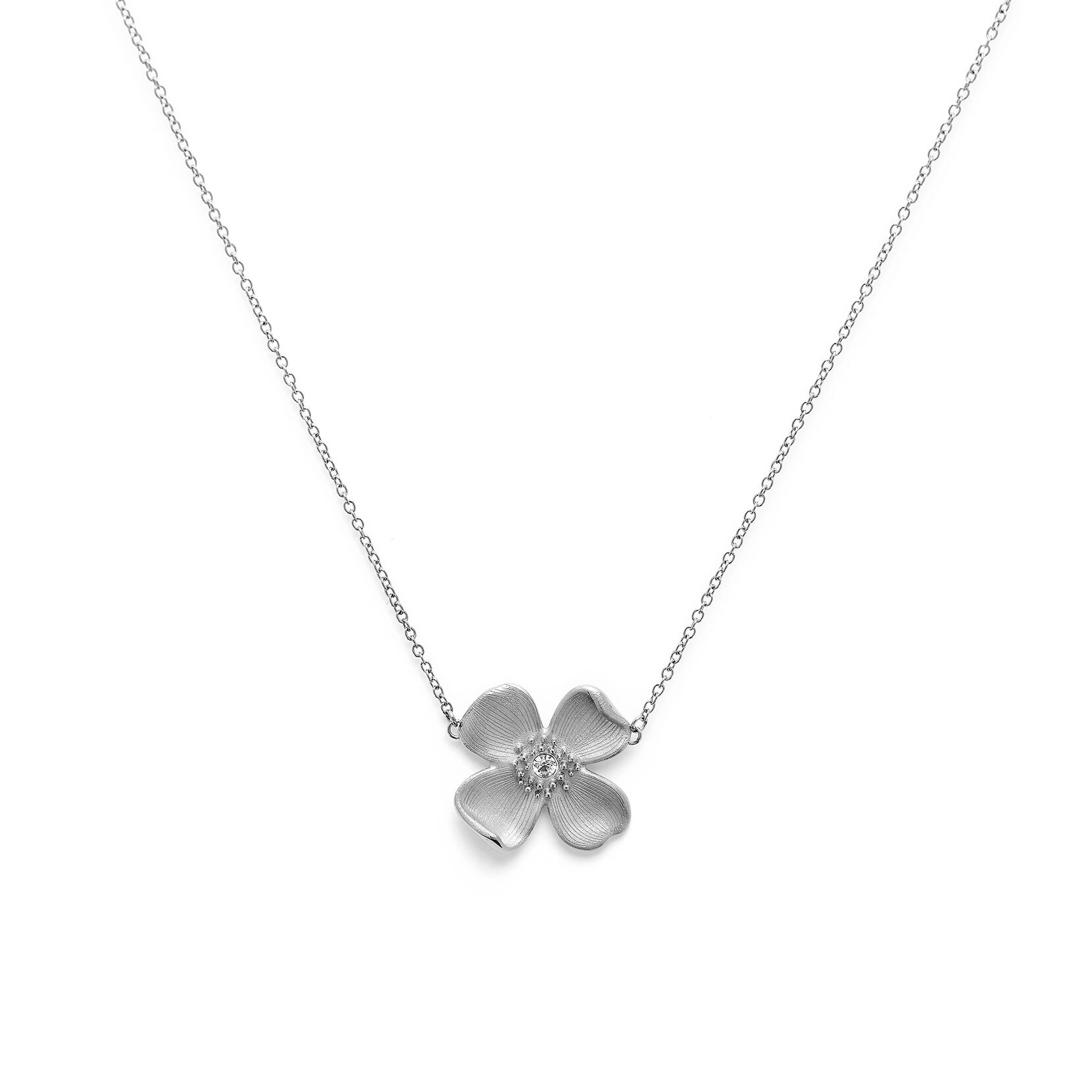 Signature Dogwood Flower Silver Pendant Necklace Olivia Burton