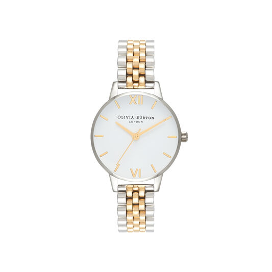 Midi Dial White Dial Gold & Silver Bracelet Watch