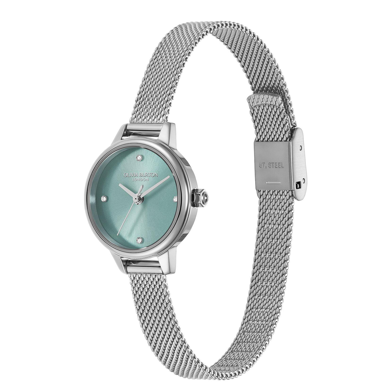 23mm Mini Turquoise & Silver Mesh Watch
