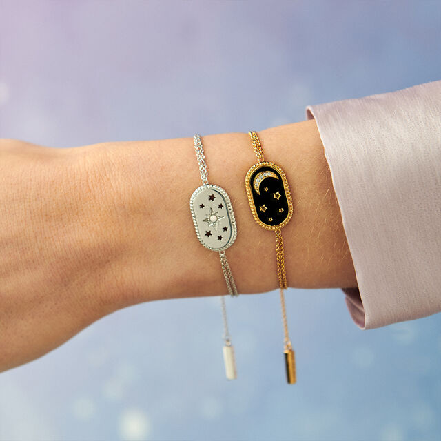 North Star Oval Black & Gold Bracelet
