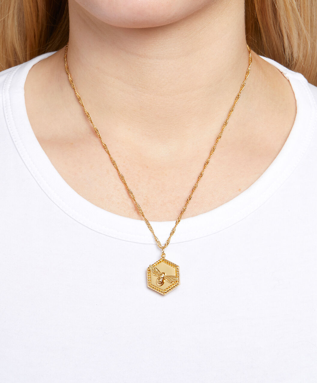 Lucky Bee Gold Locket Necklace | Olivia 