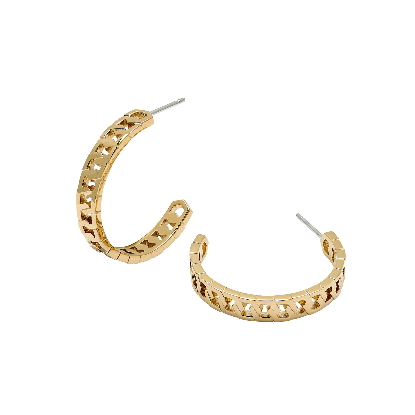 Gold link hoop earrings top