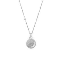 Celestial Sun Silver Tone Pendant Necklace