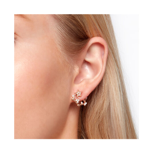 Celestial Swirl Hoops Rose Gold