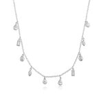 Classic Crystal Silver Charm Necklace