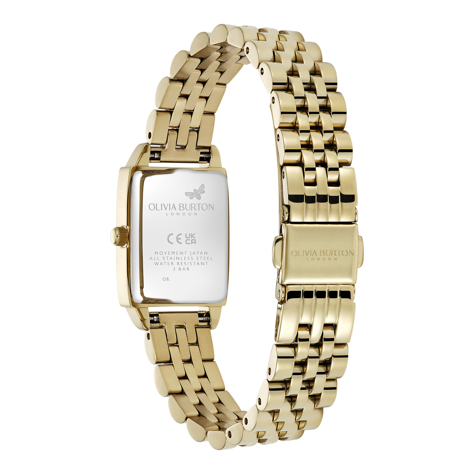 お気に入りの Rectangle 21mm Townhouse White Watch Bracelet Gold & 時計