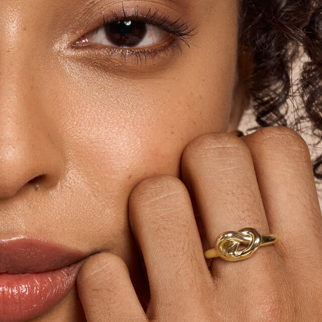 Lover's Knot Gold Plated Ring L