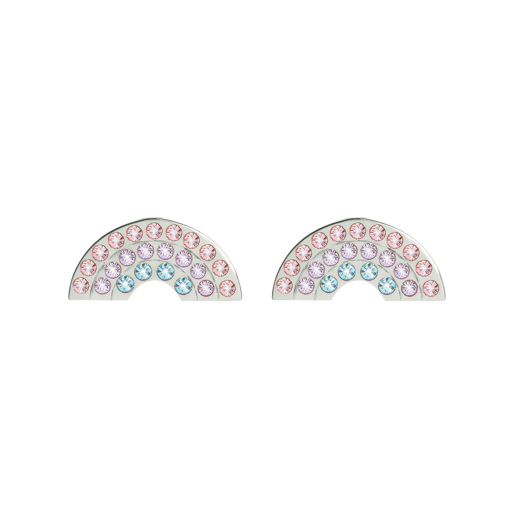 Silver Rainbow Stud Earrings