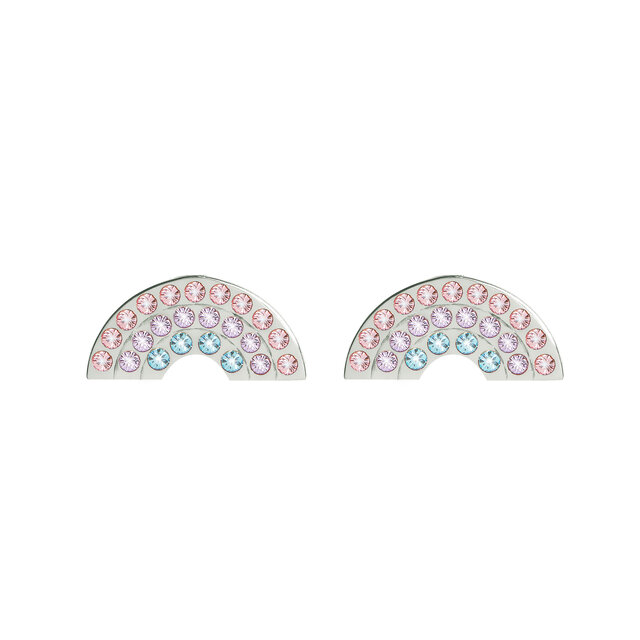Silver Rainbow Stud Earrings